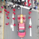 Photo casket, funeral procession